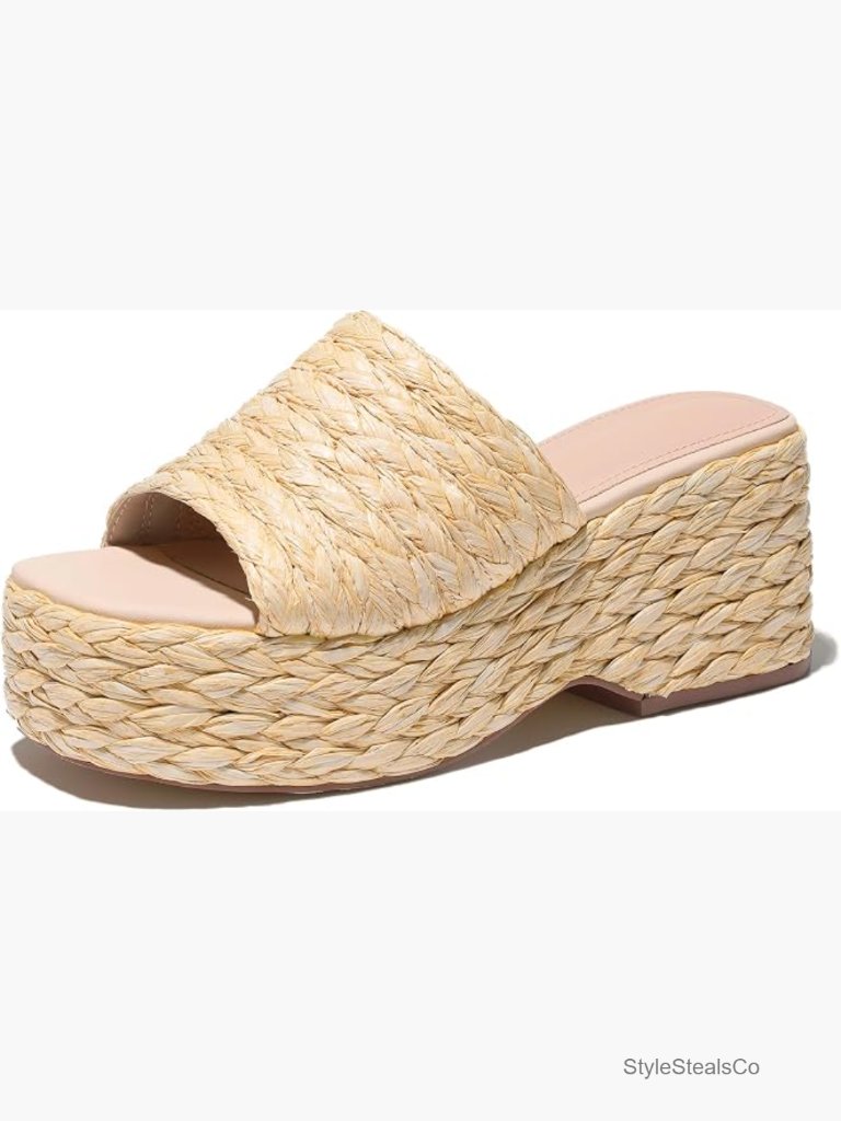 Platform Espadrille Sandals - Summer Wedge Slides Bohemia Shoes